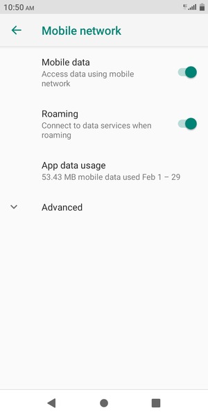 Turn Roaming on or off