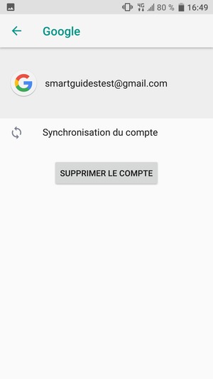 Sélectionnez Synchronisation du compte