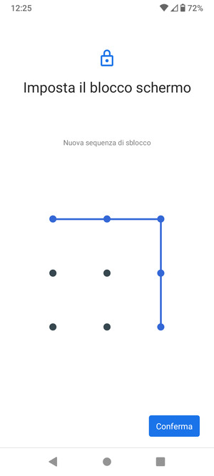 Disegna nuovamente la sequenza di sblocco e seleziona Conferma