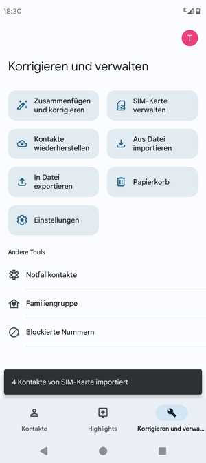 Ihre Kontakte werden in Ihrem Google Konto gespeichert und auf Ihrem Handy gespeichert, wenn Google das nächste Mal synchronisiert wird.