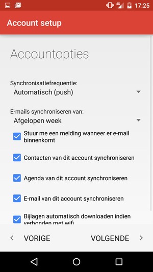 Selecteer VOLGENDE