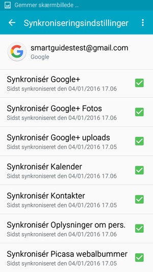 Kontroller at Synkronisér Kontakter er valgt