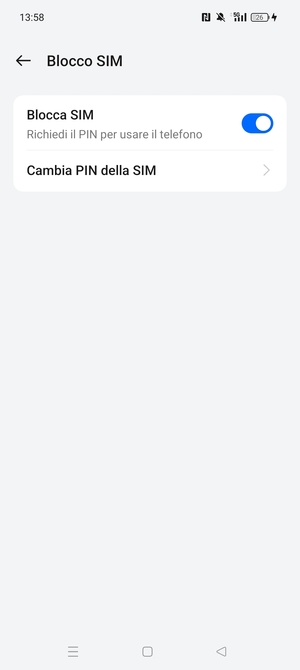Seleziona Cambia PIN della SIM
