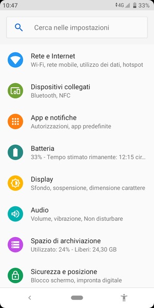 Seleziona Rete e Internet