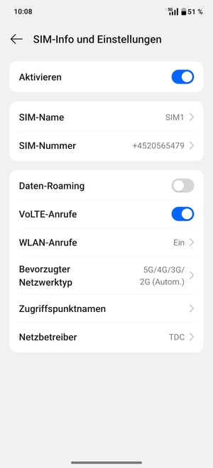 Wählen Sie Bevorzugter Netzwerktyp