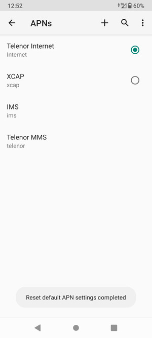 Your phone will reset to default Internet and MMS settings