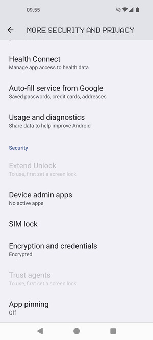 Scroll to and select SIM lock