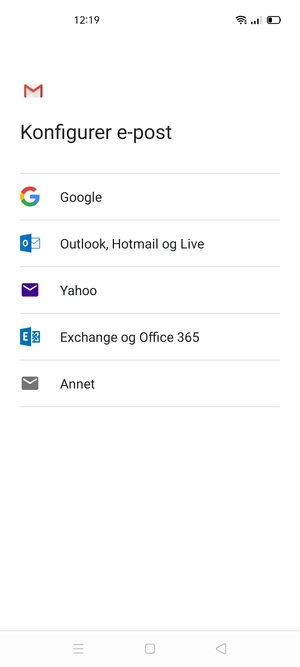Velg Outlook, Hotmail og Live