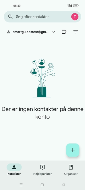 Vælg Organiser