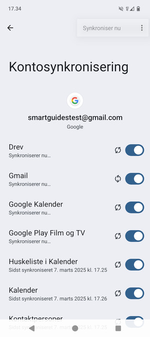 Dine kontakter fra Google vil nu blive synkroniseret til din telefon
