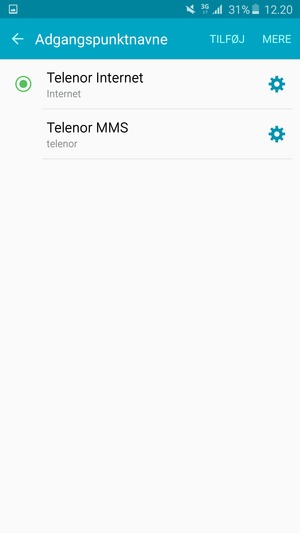 Vælg Menu-knappen eller vælg MERE
