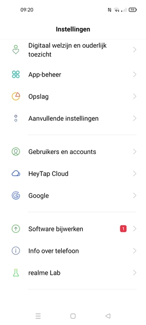 Scroll naar en selecteer Aanvullende instellingen