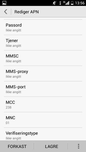 Hvis skjermen ser slik ut, velg LAGRE