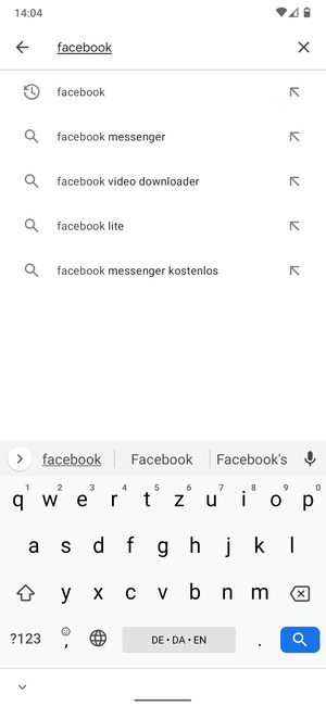Geben Sie den Namen der App ein und wählen Sie Suchen