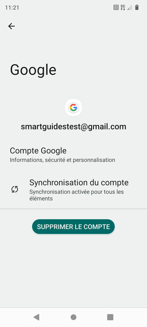 Sélectionnez Synchronisation du compte