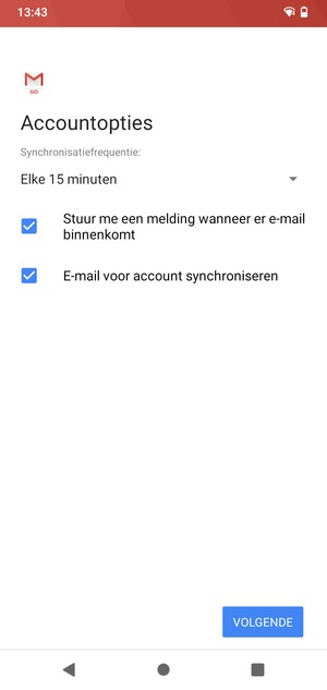 Selecteer VOLGENDE