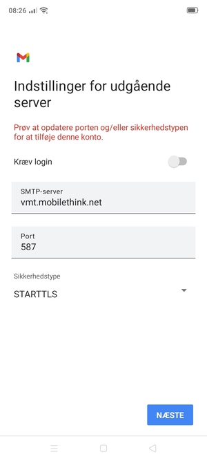 Vælg Sikkerhedstype