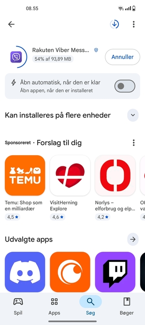 Afvent at installeringen er afsluttet