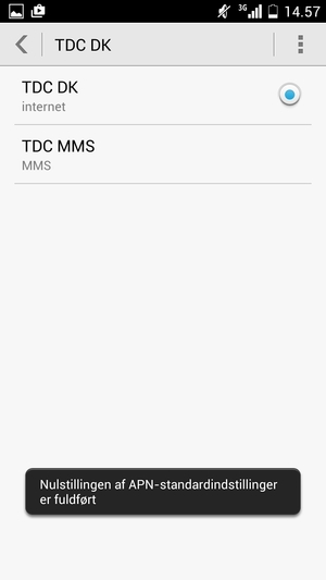 Din telefon vil nulstille til standard internet- og MMS-indstillinger