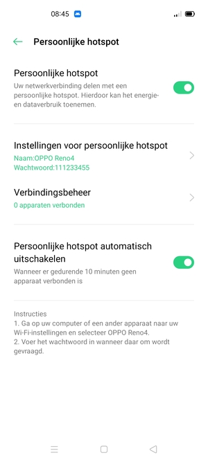 Uw telefoon is nu geïnstalleerd voor gebruik als modem