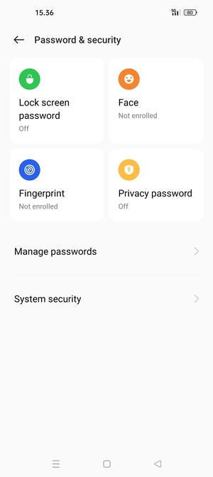Select Lock screen password