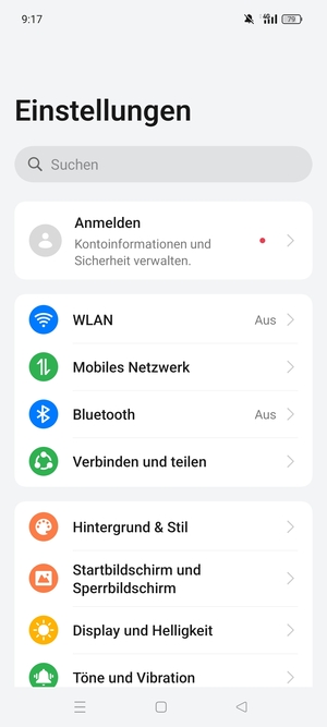 Wählen Sie Mobiles Netzwerk