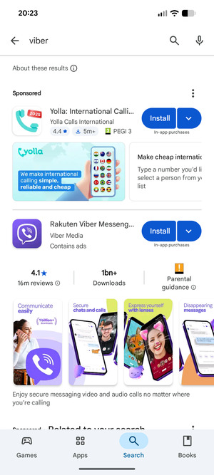 Select the app