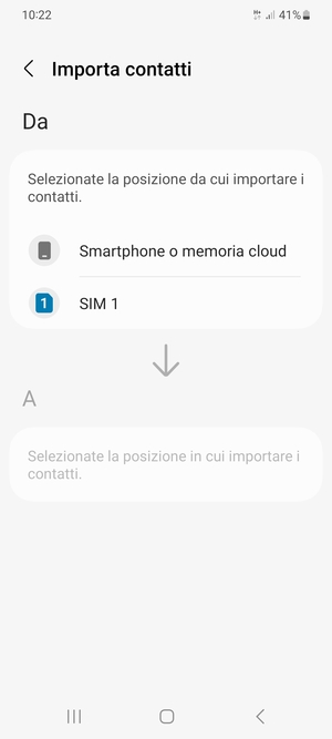 Seleziona SIM 1 o SIM 2