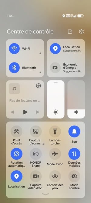 Déroulez à nouveau le menu du haut