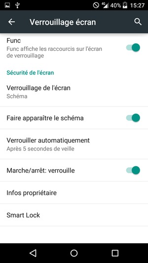 Sélectionnez Verrouillage de l'écran