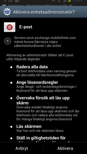 Välj Aktivera