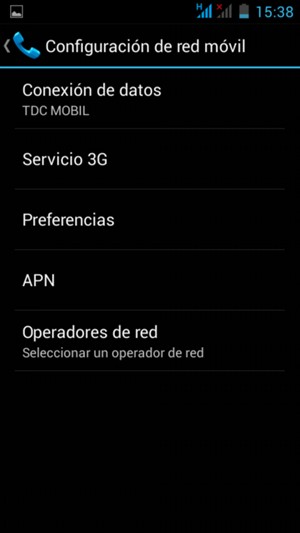 Seleccione Servicio 3G