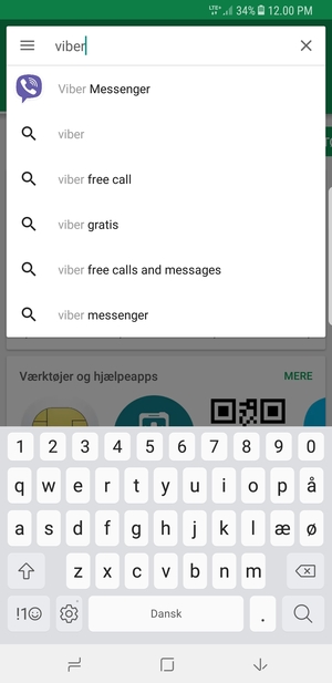 Indtast navnet på appen og vælg Søg