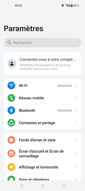 Sélectionnez Réseau mobile