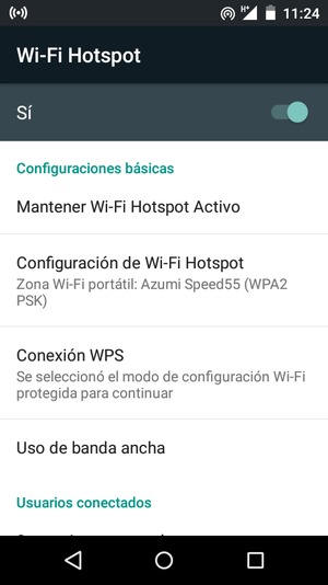 El teléfono ha sido configurado para su uso como módem