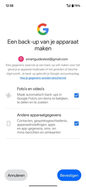 Selecteer uw voorkeursopties en selecteer Bevestigen