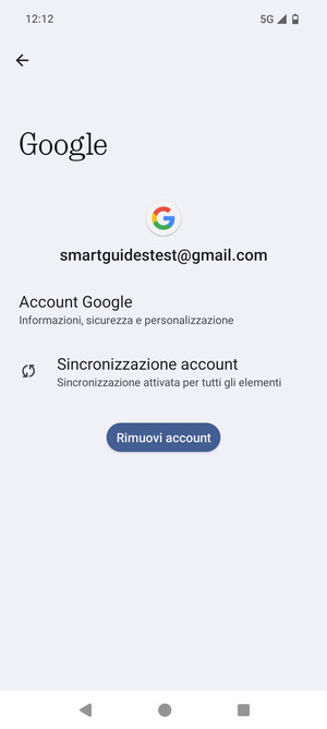 Seleziona Sincronizzazione account
