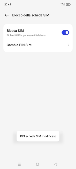 Il tuo PIN scheda SIM è stato modificato