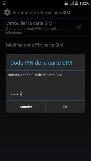 Saisissez votre Nouveau code PIN de la carte SIM et sélectionnez OK