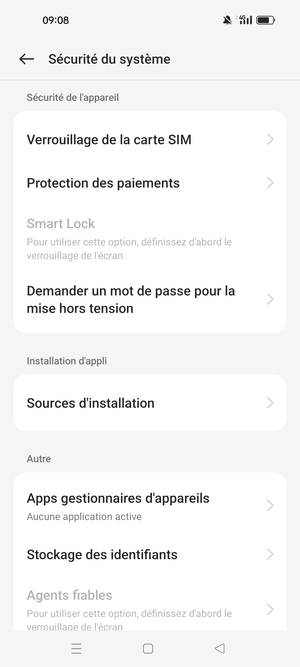 Sélectionnez Verrouillage de la carte SIM