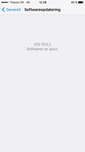 Hvis din iPhone er opdateret, vil du se følgende skærmbillede
