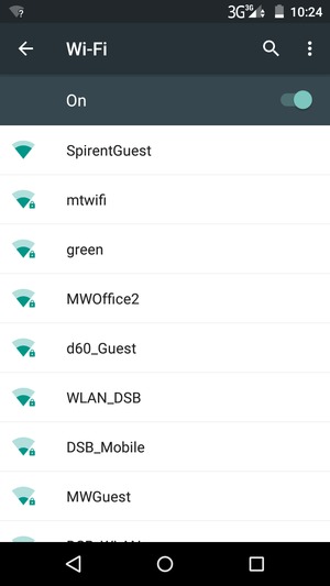 Select the wireless network you want to connect to