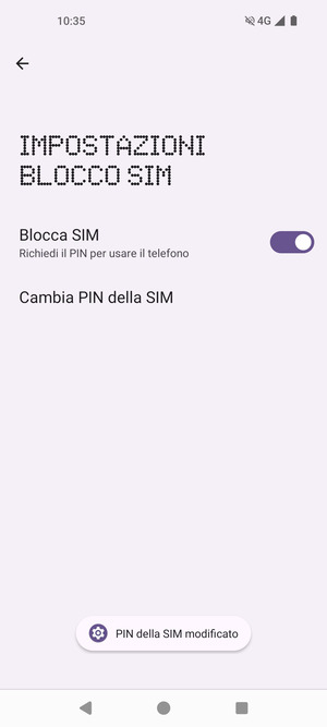 Il tuo PIN  della SIM è stato modificato