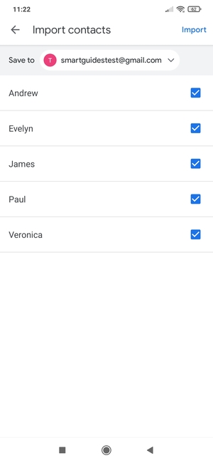 Select the v button