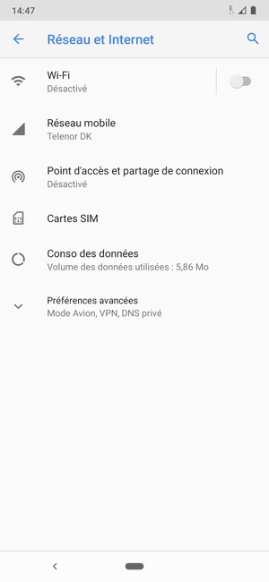 Sélectionnez Réseau mobile