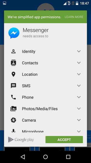 Select ACCEPT