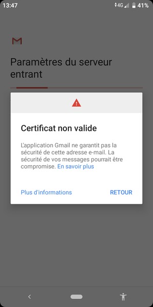Sélectionnez RETOUR