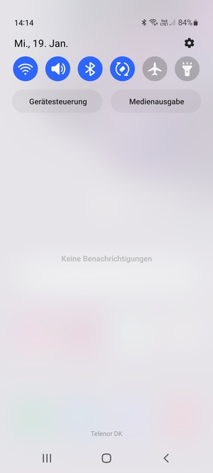 Ziehen Sie erneut das obere Menü nach unten