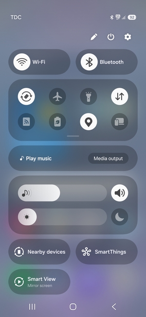 Slide down the top menu again