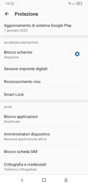 Per cambiare il PIN della scheda SIM, scorri e seleziona Blocco scheda SIM